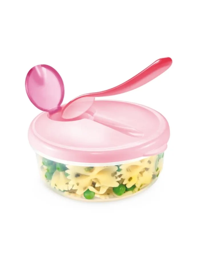 Reiseteller PAPU PAPI mit Löffel in rosa