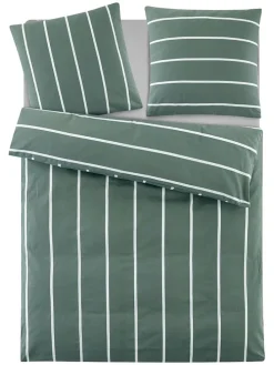 Renforcé-Bettwäsche-Set in Grün - (L)220 x (B)155 cm