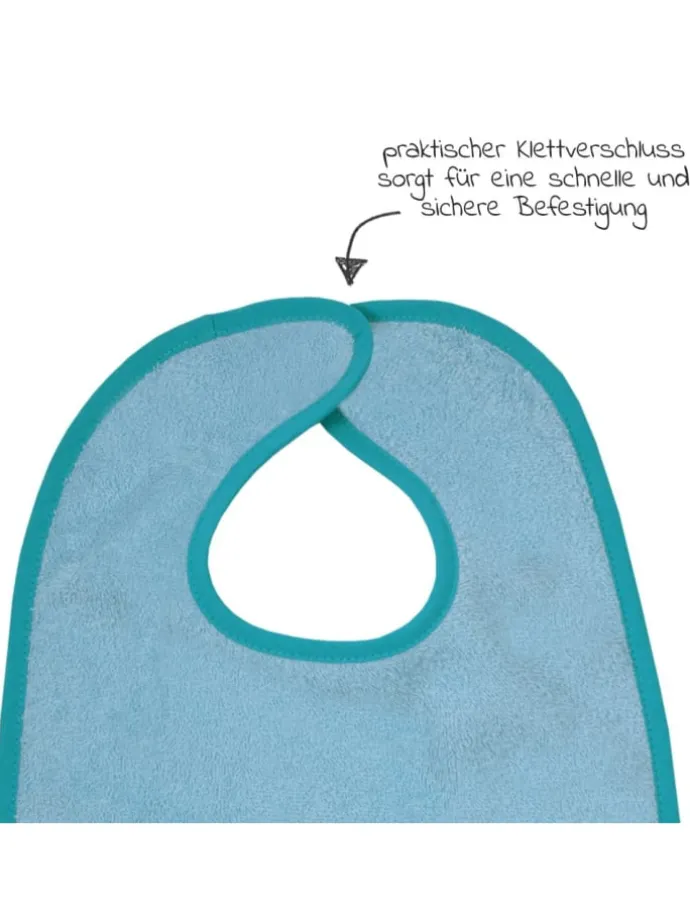 Riesen-Klettlätzchen 30 x 45 cm - Stickerei in blau,motiv