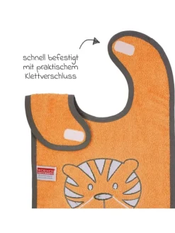 Riesen-Klettlätzchen 30 x 45 cm - Stickerei in orange,motiv
