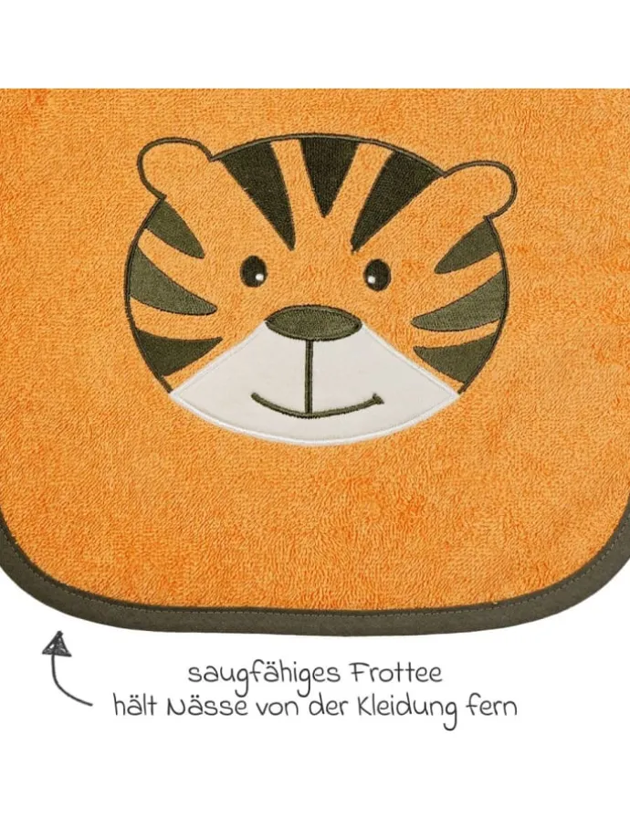 Riesen-Klettlätzchen 30 x 45 cm - Stickerei in orange,motiv