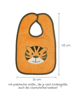Riesen-Klettlätzchen 30 x 45 cm - Stickerei in orange,motiv
