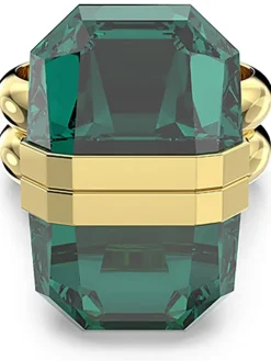 Ring mit Kristall in Gold/ Grün