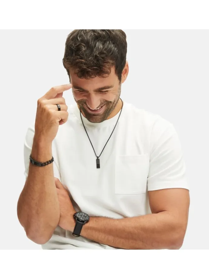 Ring Ring mit Kerben in schwarz