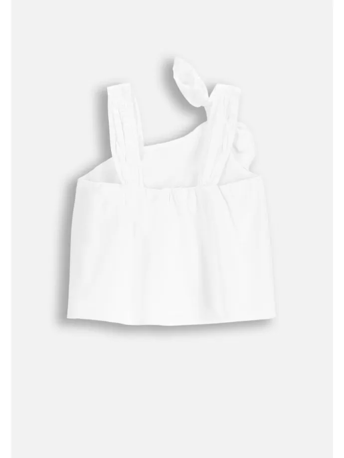 Ärmellose Bluse in weiß