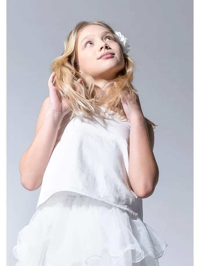 Ärmellose Bluse in weiß