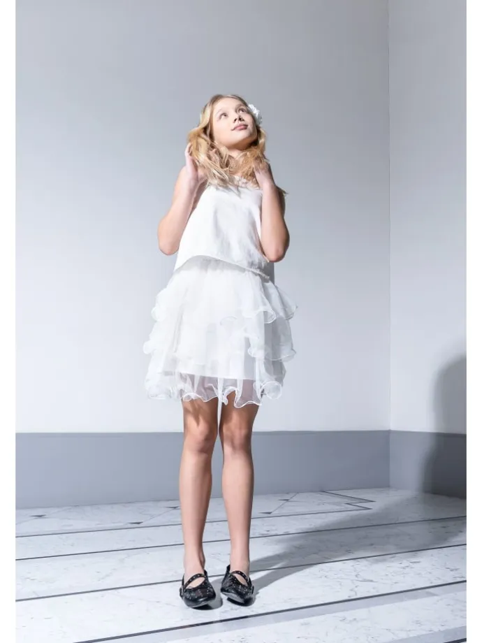 Ärmellose Bluse in weiß