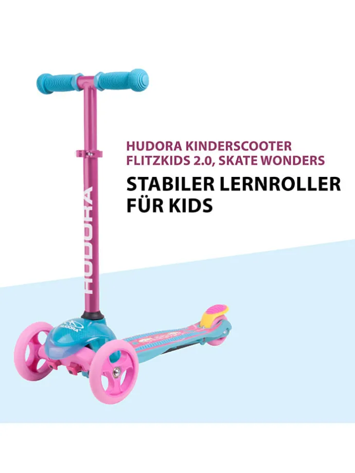 Roller "Flitzkids 2.0" in Blau/ Pink - ab 3 Jahren
