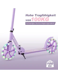 Roller mit 2 LED Rädern ab 10 Jahre in Lila