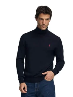 Rollkragenpullover in Dunkelblau