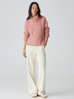 Rollkragenpullover in Rosa