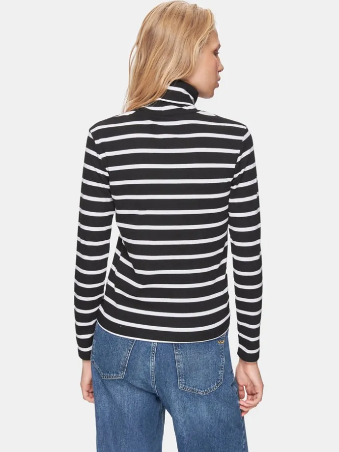 Rollkragenpullover in Schwarz/ Weiß