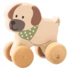 Rollspielzeug Holz HUND Lucky in bunt