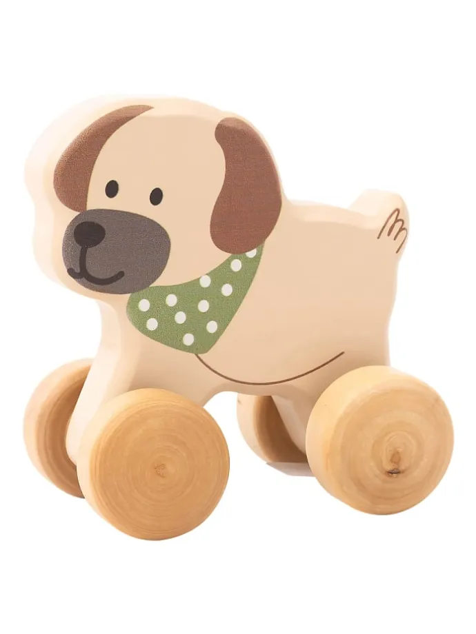 Rollspielzeug Holz HUND Lucky in bunt