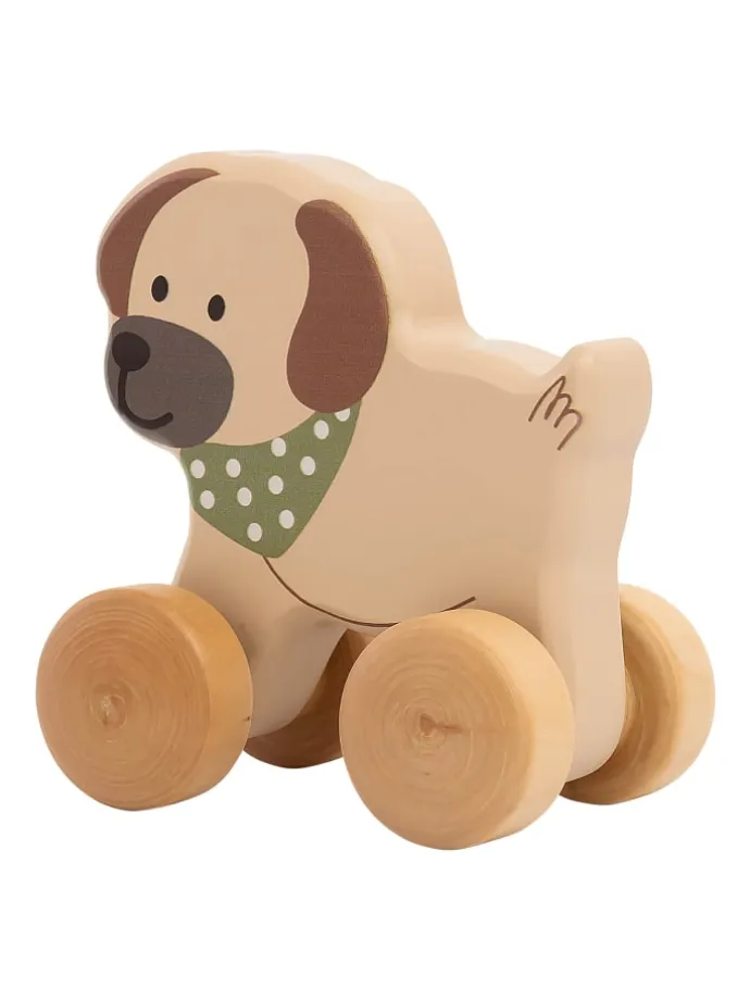 Rollspielzeug Holz HUND Lucky in bunt