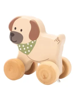 Rollspielzeug Holz HUND Lucky in bunt