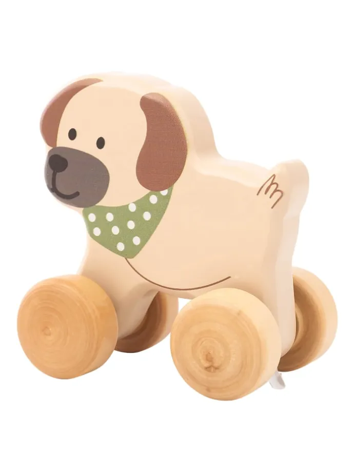Rollspielzeug Holz HUND Lucky in bunt
