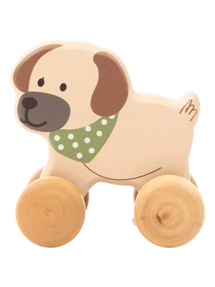 Rollspielzeug Holz HUND Lucky in bunt