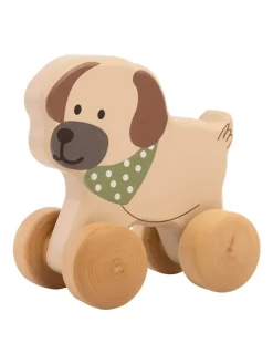 Rollspielzeug Holz HUND Lucky in bunt