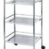 Rollwagen in Silber - (B)41 x (H)75 x (T)32 cm