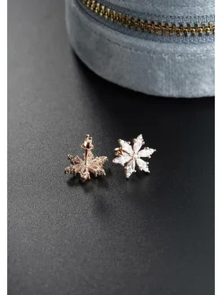 Rosévergold. Ohrstecker mit Edelsteinen
