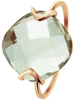 Rosévergold. Ring mit Edelstein