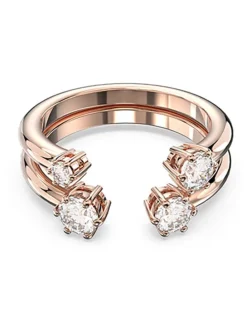 Rosévergold. Ring mit Edelsteinen