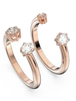 Rosévergold. Ring mit Edelsteinen
