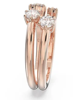 Rosévergold. Ring mit Edelsteinen