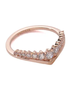 Rosévergold. Ring mit Edelsteinen