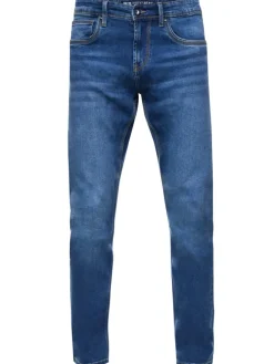Royal Blue Used Jeans Hose "MELVIN" Slim Fit Cotton-Stretch in Royal Blue Used