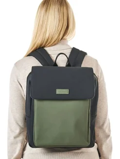 Rucksack in Khaki/ Schwarz - (L)35 x (B)30 x (H)11 cm