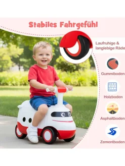 Rutschauto mit Hupe & Stauraum in Weiß