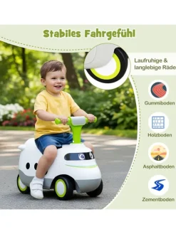 Rutschauto mit Hupe & Stauraum in Grün