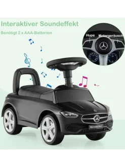 Rutschfahrzeug mit Stauraum unter dem Sitz in Schwarz