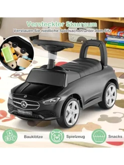 Rutschfahrzeug mit Stauraum unter dem Sitz in Schwarz