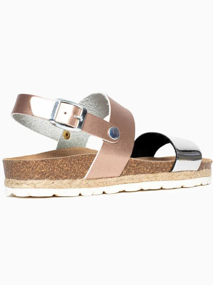Sandalen "Leila" in Silber/ Bronze