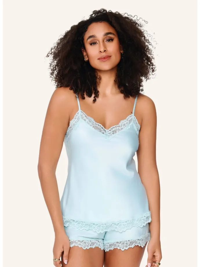 satin top & short DAILY in Pastel blue