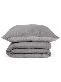 Satin-Bettwäsche-Set "Palma" in Taupe/ Hellgrau
