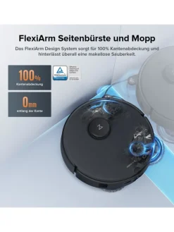 Saugroboter Qrevo Edge S5A in Schwarz, 18500Pa, Dual Anti-Tangle-System