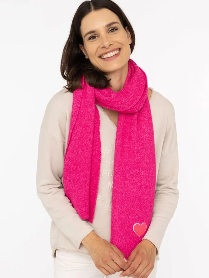 Schal "Herz" in Pink - (L)35 x (B)48 cm
