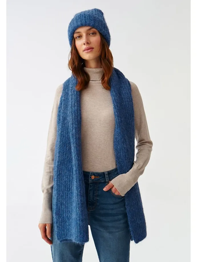 Schal in Blau - (L)175 x (B)36 cm