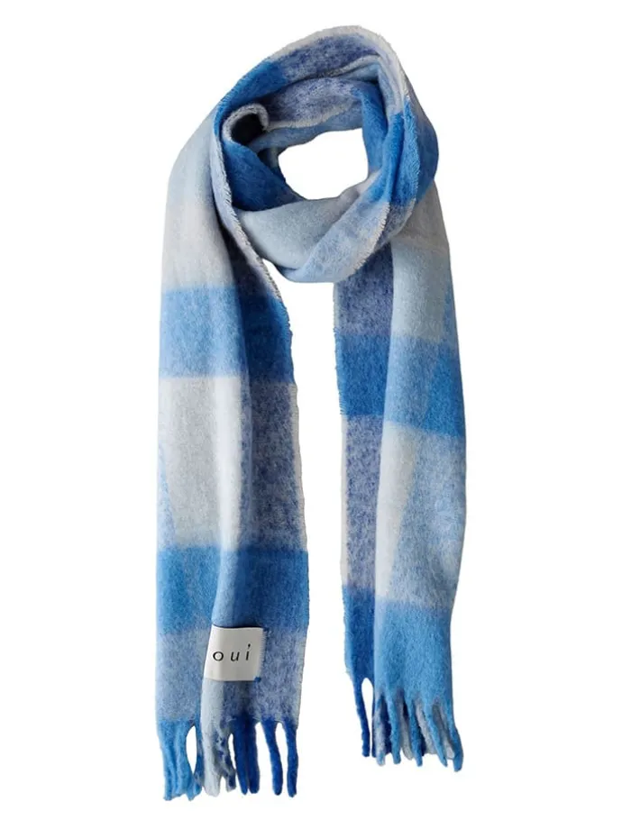 Schal in Blau/ Weiß