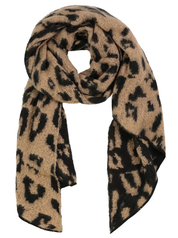 Schal in Camel/ Schwarz