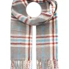 Schal in Grau/ Hellblau/ Rot - (L)200 x (B)33 cm