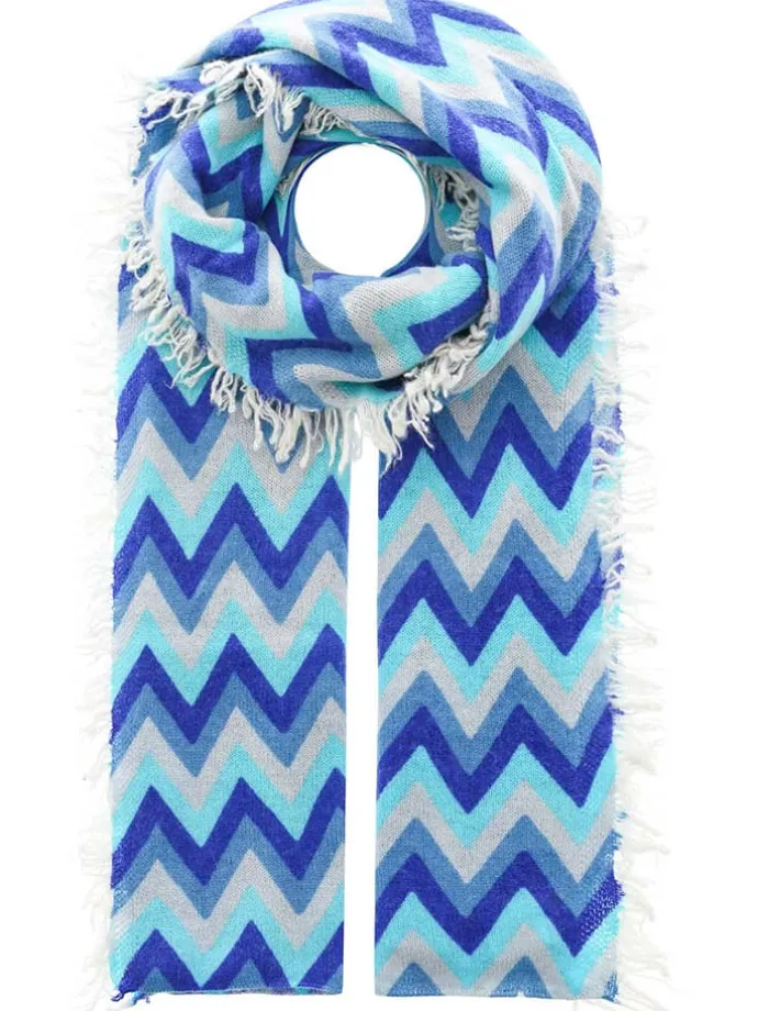 Schal in Hellblau/ Blau - (L)190 x (B)75 cm