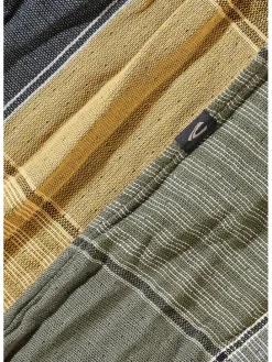 Schal in Khaki/ Dunkelblau/ Gelb
