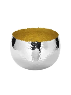 Schale "Sefa" in Silber/ Gold - H. 14,5 cm - D. 20 cm