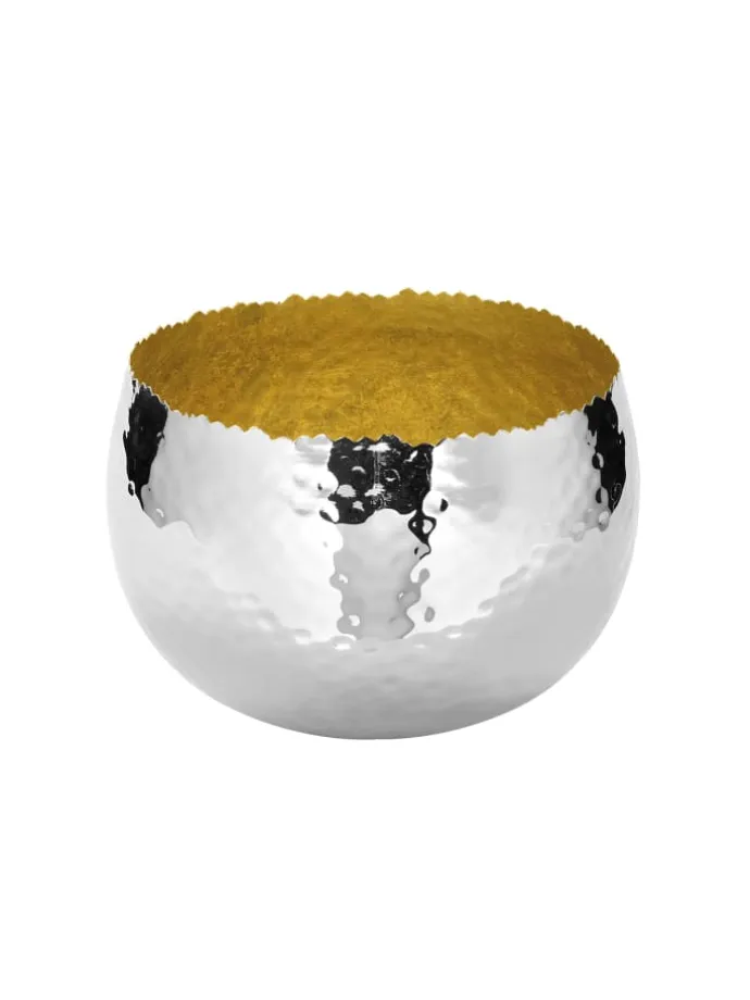 Schale "Sefa" in Silber/ Gold - H. 14,5 cm - D. 20 cm