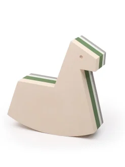 Schaukelpferd in Creme/ Grün - ab Geburt